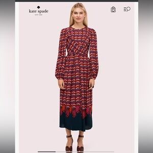 Kate Spade Rawr Crepe Midi Dress